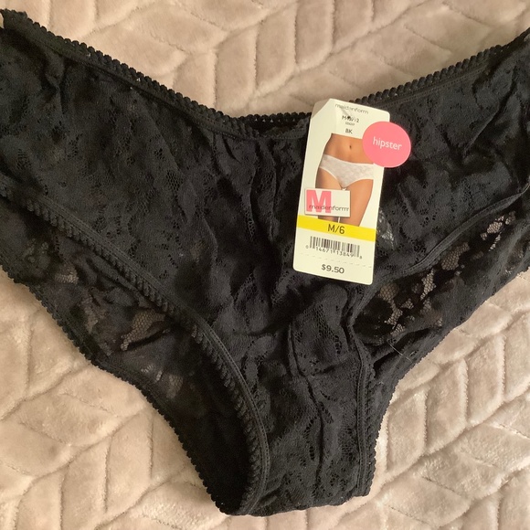 Maidenform Sz 6 /M  Lace Hipsters Black Medium - Picture 1 of 1